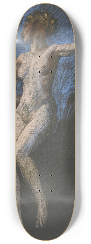 Edwin Austin Abbey - Study for figure of 4 pm in The Hours mural at the state capitol building in Harrisburg,Pennsylvania 8.25 inch art skate deck