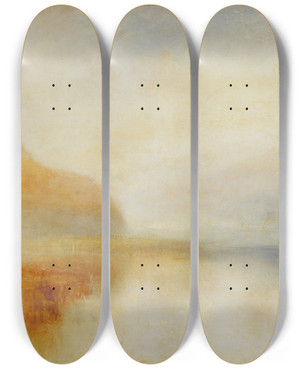 Triptych art skateboard deck of Joseph Mallord William Turner Inverary Pier Loch Fyne Morning by Joseph Mallord William Turner (1775-1851)
