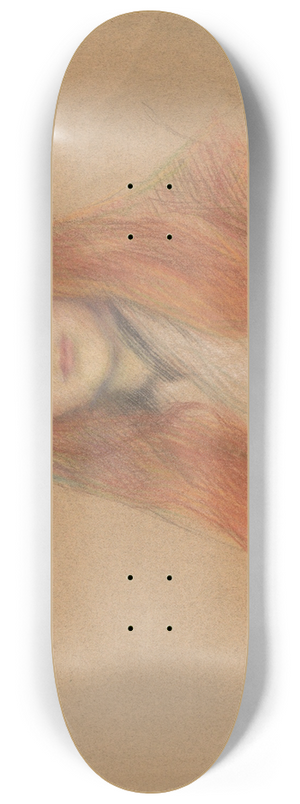 Edwin Austin Abbey - Study for head ofOphelia 8.25 inch art skate deck