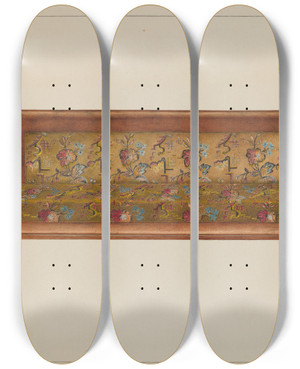 Triptych art skateboard deck of Magnus S Fossum High Back Lounge by Magnus S Fossum