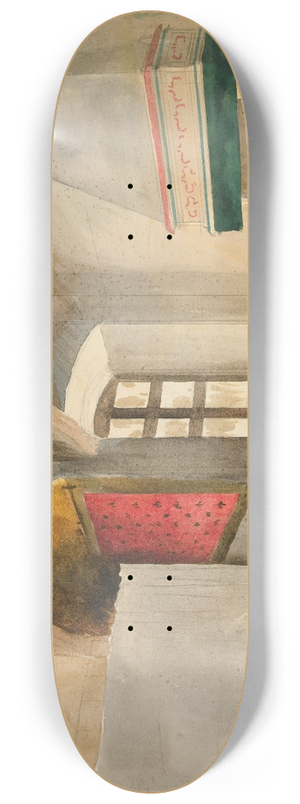 Edwin Austin Abbey - Study of aninterior 8.25 inch art skate deck
