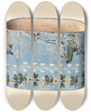 Triptych art skateboard deck of Charles Caseau Bandbox by Charles Caseau (1880)