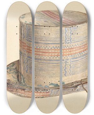 Triptych art skateboard deck of Gilbert Sackerman Bandbox_11 by Gilbert Sackerman (20-)