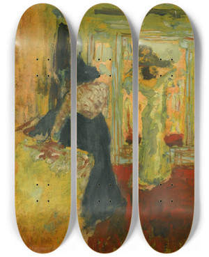 Triptych art skateboard deck of Douard Vuillard Madame Hessel Chez La Modiste by douard Vuillard (1868-1940)