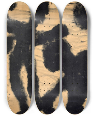 Triptych art skateboard deck of Louis Soutter Rubing Day by Louis Soutter (1871-1942)