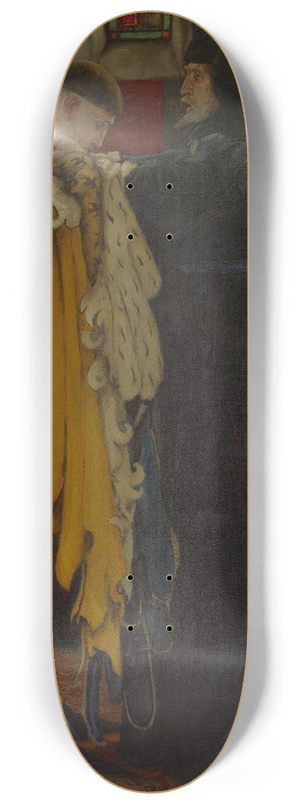 Edwin Austin Abbey - The King to the Prince of Wales: Thou shalt have charge and sovereign trust herein, King Henry IV, Part I, Act III, Scene II 8.25 inch art skate deck