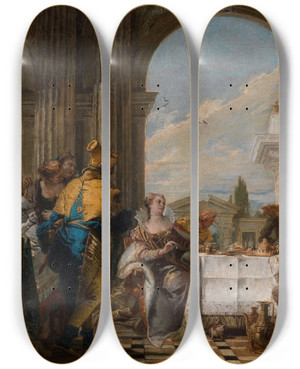 Triptych art skateboard deck of Giovanni Battista Tiepolo The Banquet Of Cleopatra_2 by Giovanni Battista Tiepolo (1696-1770) Triptych art skateboard deck of Giovanni Battista Tiepolo The Banquet Of Cleopatra_2 by Giovanni Battista Tiepolo (1696-1770)