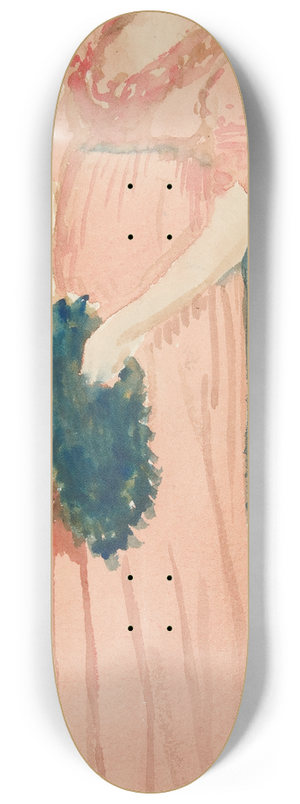 Edwin Austin Abbey - Unidentified illustration of woman on a beach, ship indistance 8.25 inch art skate deck