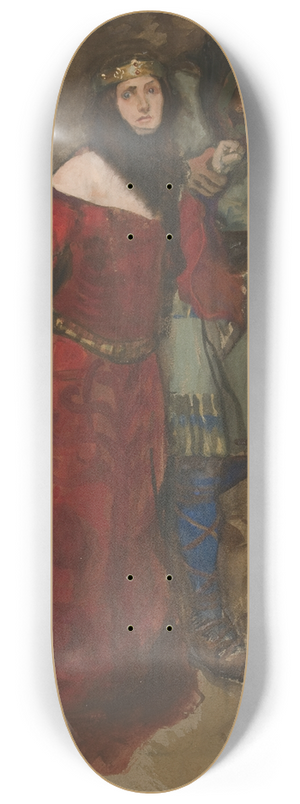 Edwin Austin Abbey - Unidentified scene, from Hamlet or Macbeth 8.25 inch art skate deck