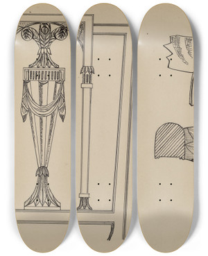 Triptych art skateboard deck of Nicholas Gorid Armchair_4 by Nicholas Gorid (20-)