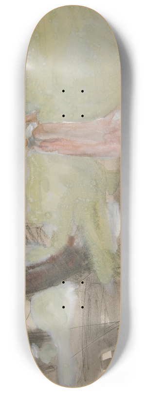 Edwin Austin Abbey - Woman standing by a riverbank 8.25 inch art skate deck