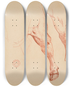 Triptych art skateboard deck of Jacquesraymond Brascassat Tude De Pattes De Bovid by Jacques Raymond Brascassat (1804-1867) Triptych art skateboard deck of Jacquesraymond Brascassat Tude De Pattes De Bovid by Jacques Raymond Brascassat (1804-1867)