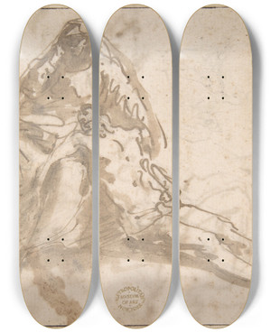 Triptych art skateboard deck of Domenico Mondo Piet by Domenico Mondo (1723-1806)