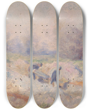Triptych art skateboard deck of Dezider Czlder From Italian Front Vii by Dezider Czolder (1875-1933)