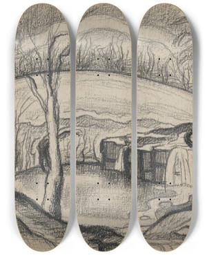Triptych art skateboard deck of Oscar Bluemner Soho Recto by Oscar Bluemner (1867-1938)