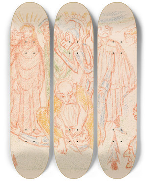Triptych art skateboard deck of James Ensor The Kiss Of Judas by James Ensor (1860-1949)