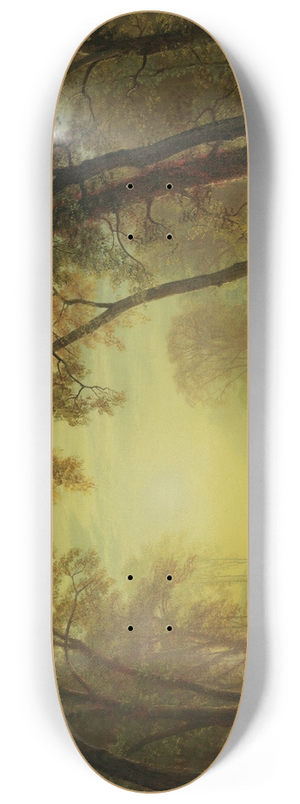 Albert Bierstadt - Deer in a clearing, yosemite 8.25 inch art skate deck