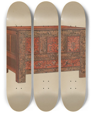 Triptych art skateboard deck of John Dieterich Chest_2 by John Dieterich