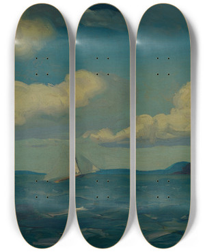Triptych art skateboard deck of George Wesley Bellows A Freshbreeze by George Wesley Bellows (1882-1925)