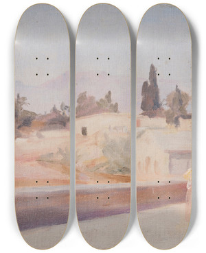 Triptych art skateboard deck of Jan Cigliski Spain Elche_12 by Jan Ciaglinski (1858-1913)