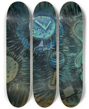 Triptych art skateboard deck of Paul Klee Stilleben by Paul Klee (1879-1940)