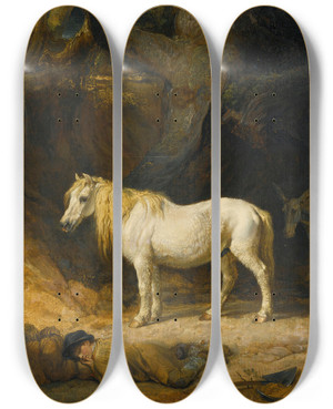 Triptych art skateboard deck of James Ward The Sand Pit by James Ward (1769-1859)