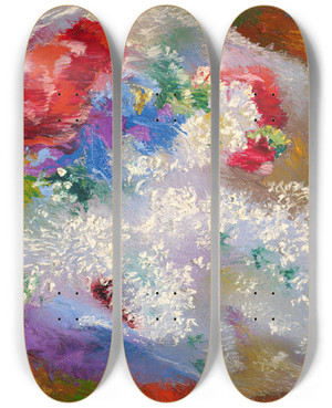 Triptych art skateboard deck of Augusto Giacometti Lilac by Augusto Giacometti (1877-1947)