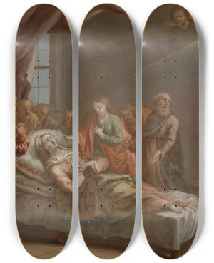 Triptych art skateboard deck of Johann Baptist Schmon Tod Mariens by Johann Baptist Schmon (18-)