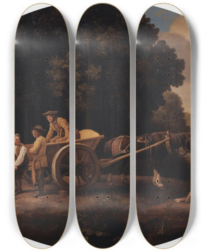Triptych art skateboard deck of George Stubbs Labourers by George Stubbs (1724-1806) Triptych art skateboard deck of George Stubbs Labourers by George Stubbs (1724-1806)