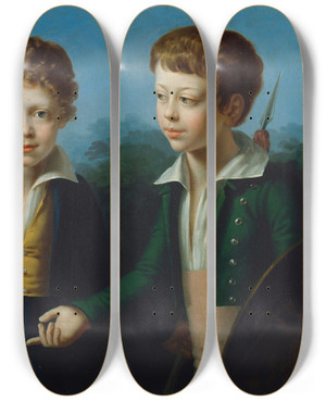 Triptych art skateboard deck of Leopold Kupelwieser Albert Moritz Und Leopold Von Neuwall by Leopold Kupelwieser (1776-1862)