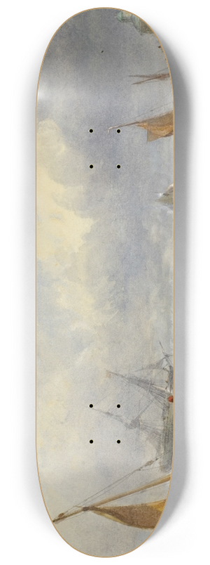 Edwin Hayes - Coastal View with Shipping 8.25 inch art skate deck