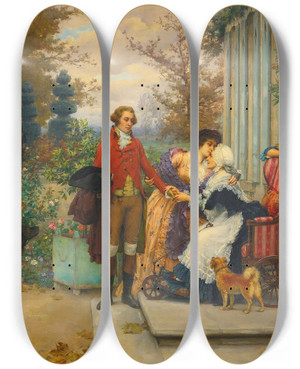 Triptych art skateboard deck of Pierre Outin A Fond Farewell by Pierre Outin (1840-1899) Triptych art skateboard deck of Pierre Outin A Fond Farewell by Pierre Outin (1840-1899)