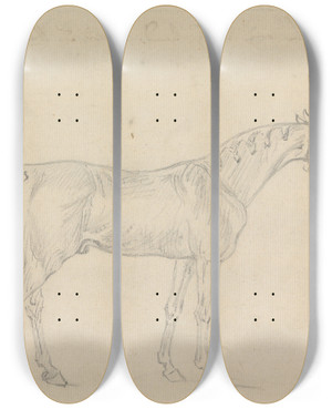 Triptych art skateboard deck of Sawrey Gilpin A Horse_1 by Sawrey Gilpin (1733-1807)