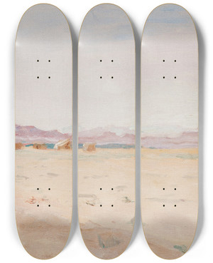 Triptych art skateboard deck of Jan Cigliski Sahara Desert_1 by Jan Ciaglinski (1858-1913)