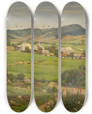 Triptych art skateboard deck of Julius Heffner Bernauoberlehen by Julius Heffner (1877-1951) Triptych art skateboard deck of Julius Heffner Bernauoberlehen by Julius Heffner (1877-1951)