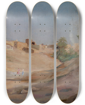 Triptych art skateboard deck of Jan Cigliski Spain Elche_4 by Jan Ciaglinski (1858-1913)