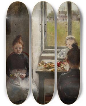 Triptych art skateboard deck of Olga Boznanska Flower Girls by Olga Boznanska (1865-1940) Triptych art skateboard deck of Olga Boznanska Flower Girls by Olga Boznanska (1865-1940)