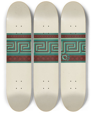 Triptych art skateboard deck of John Garay Wall Paper Border_2 by John Garay