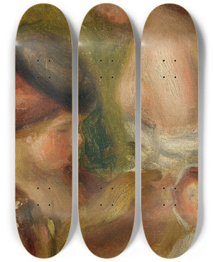 Triptych art skateboard deck of Pierreauguste Renoir Etudes De Femmes by Pierre-Auguste Renoir (1841-1919)