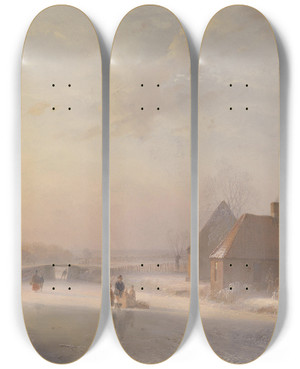 Triptych art skateboard deck of Andreas Schelfhout Hollndische Winterlandschaft by Andreas Schelfhout (1787-1870) Triptych art skateboard deck of Andreas Schelfhout Hollndische Winterlandschaft by Andreas Schelfhout (1787-1870)