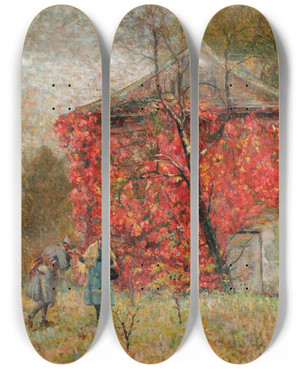 Triptych art skateboard deck of Eliseu Visconti Volta S Trincheiras by Eliseu Visconti (1866-1944)