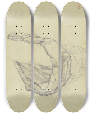 Triptych art skateboard deck of Victor Mller Two Fully Flared Sleeves by Victor Muller (1829-1871)