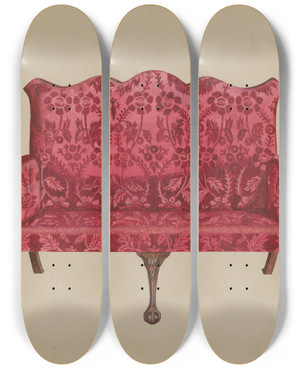 Triptych art skateboard deck of John Dieterich Settee_2 by John Dieterich