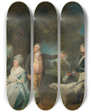 Triptych art skateboard deck of Francis Wheatley Portrait Of The Wetten Family by Francis Wheatley (1747-1801) Triptych art skateboard deck of Francis Wheatley Portrait Of The Wetten Family by Francis Wheatley (1747-1801)