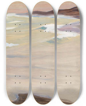 Triptych art skateboard deck of Yrj Ollila Gulf Of Finland by Yrjo Ollila (1887-1932)