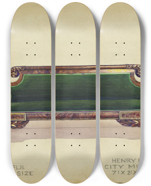 Triptych art skateboard deck of Henry Blonkenfeld Sofa by Henry Blonkenfeld