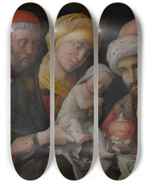 Triptych art skateboard deck of Andrea Mantegna Adoration Of The Magi by Andrea Mantegna (1431-1506) Triptych art skateboard deck of Andrea Mantegna Adoration Of The Magi by Andrea Mantegna (1431-1506)