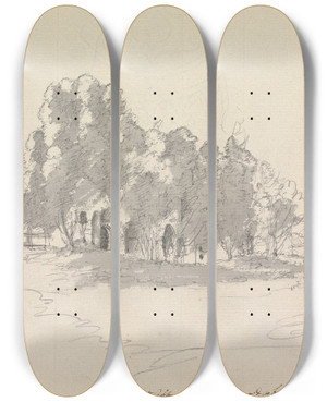 Triptych art skateboard deck of James Moore Buckfast Abbey Devon England by James Moore (1762-1799)