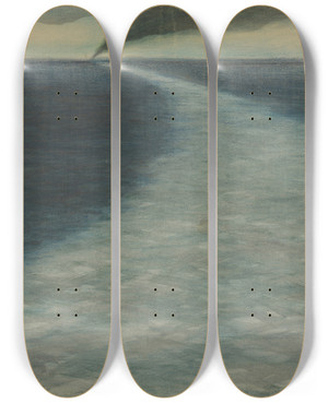 Triptych art skateboard deck of Lon Spilliaert Marine Met Kielzog by Leon Spilliaert (1881-1946)