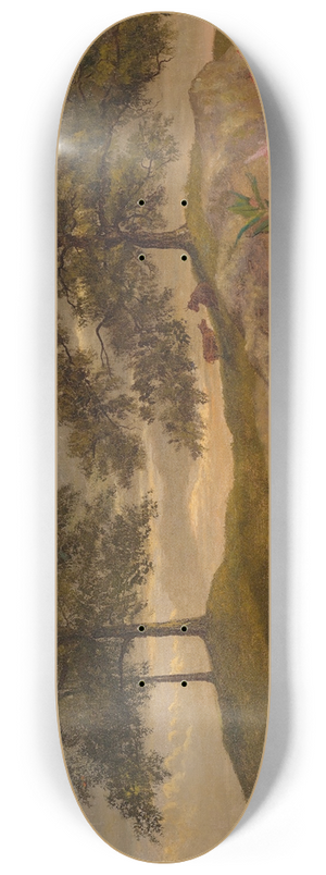 Albert Bierstadt - Landscape With Cows 8.25 inch art skate deck